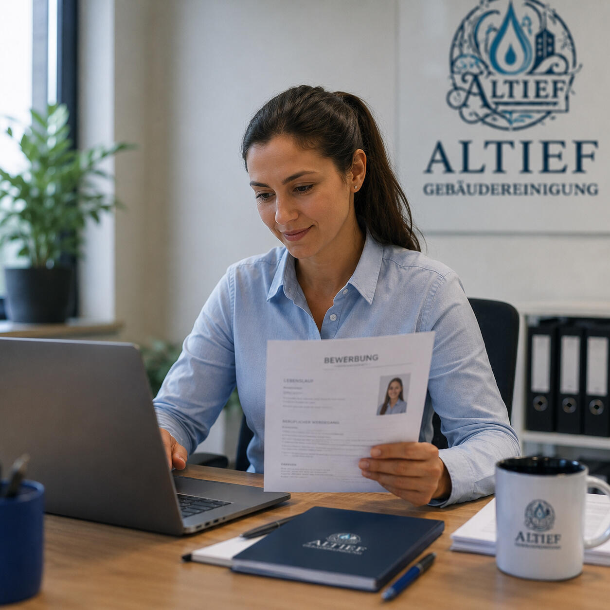 Bewerbung Bewerbung im modernen Büro